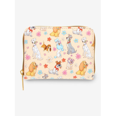 Loungefly Disney Dogs Floral Mini Zipper Wallet - Import Octobre 2025