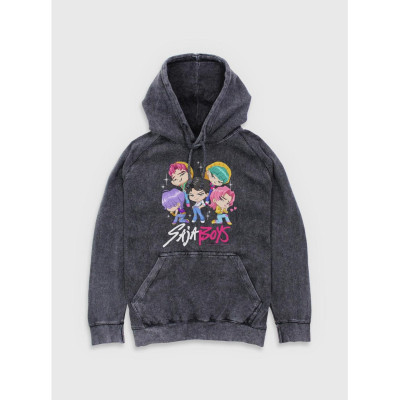 KPop Demon Hunters Chibi Saja Boys Group Mineral Wash Sweatshirt à capuche - Import Septembre 202535236234_hi?$productMainDeskto