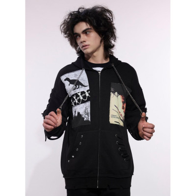 Our Universe Edward Scissorhands Patches Grommet Strap Sweatshirt à capuche - Import Septembre 202534223407_hi?$productMainDeskt