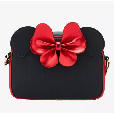 Sac a main Loungefly Minnie metallic red bow ears - précommande septembre