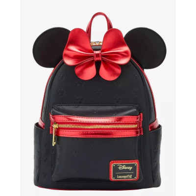 Sac a dos Loungefly Minnie metallic red bow ears - précommande septembre