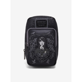 Besace avec porte monnaie Loungefly Wednesday Black Rose - précommande octobre / novembre