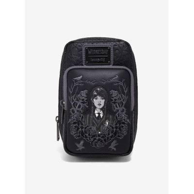Besace avec porte monnaie Loungefly Wednesday Black Rose - précommande octobre / novembre