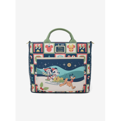 Tote bag convertible Loungefly Disney Mickey Mouse & Friends Checker Holiday