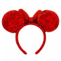 Serre tête à oreilles Ears Minnie Mouse Sequined Red - import novembre