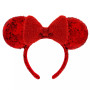 Serre tête à oreilles Ears Minnie Mouse Sequined Red - import novembre