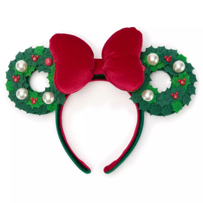 Serre tête à oreilles Ears Minnie Mouse Holiday Wreath - import novembre