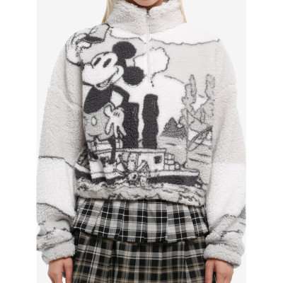 Disney Steamboat Willie Mickey Mouse Sherpa Girls Crop Pull - Import Décembre 202534592303_hi?$productMainDesktop$&fmt=auto12345