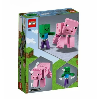 Lego Minecraft - 21157 - Bigfigurine Cochon Et Bébé Zombie