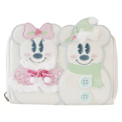 Loungefly disney mickey and minnie pastel snowman portefeuille