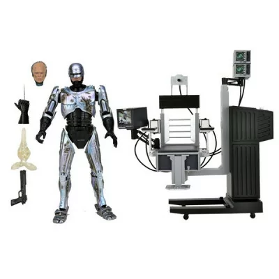 Neca - Figurine Robocop Ultimate Battle Damages Robocop With Chair 18cm -