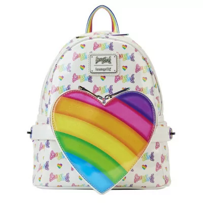 Loungefly - Lisa Frank Loungefly Mini Sac A Dos Logo Heart Detachable Rainbow Bag -