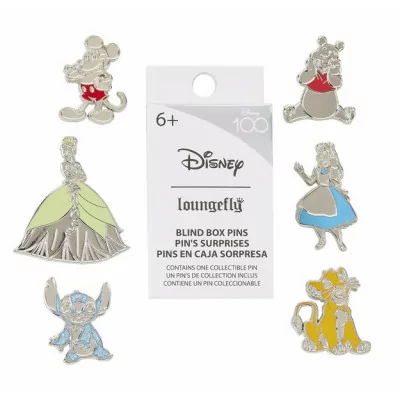 Loungefly - Disney Blind pins 100Th Platinum Characters asst x12pcs -www.lsj-collector.fr