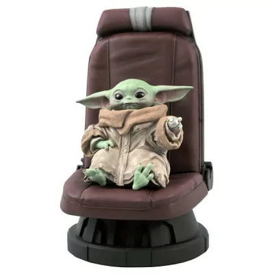 Gentle Giant - SW Star Wars Mandalorian Grogu dans son fauteuil Child Baby Yoda Statue 30cm -www.lsj-collector.fr