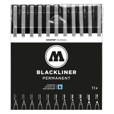Molotow - Maquette Molotow Blackliner Pochette Complete Set 11pcs -