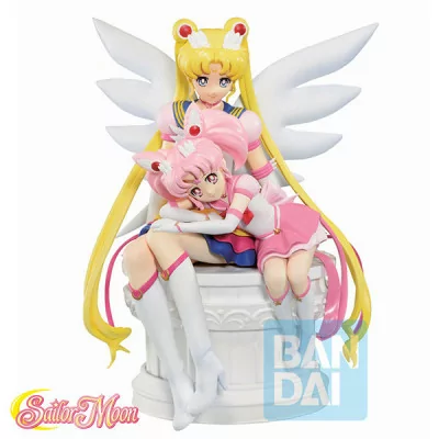Banpresto - Figurine Sailor Moon Ichibansho Eternal Sailor Guardians Sailor Moon& Sailor Chibi Moon 14cm -