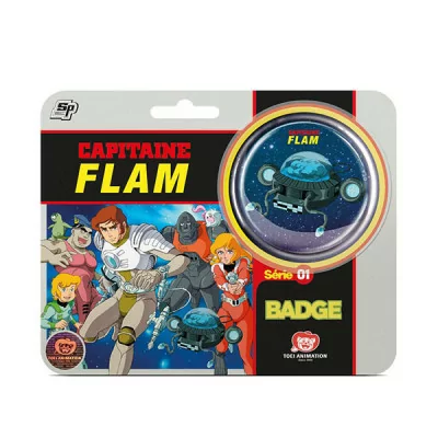 SP Collections - Capitaine Flam Badge Blister Professeur Simon 5,6cm -www.lsj-collector.fr