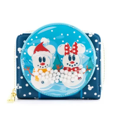 Loungefly - Disney Loungefly Portefeuille Snowman Mickey Minnie Snow Globe -