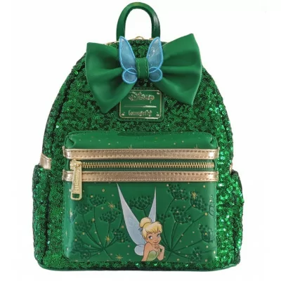 Loungefly Mini sac à dos Clochette Emerald Green Sequin
