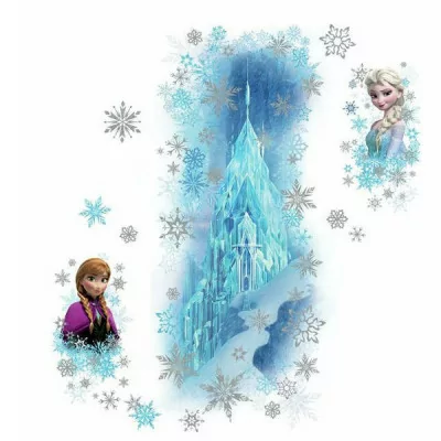 ROOMMATES - Disney Sticker Mural Geant Frozen Ice Palace Elsa & Anna 101X46Cm -