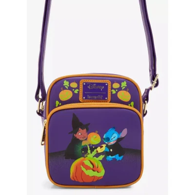 Loungefly Disney Lilo & Stitch Glow-in-The-Dark Jack-O-Lantern Crossbody Bag