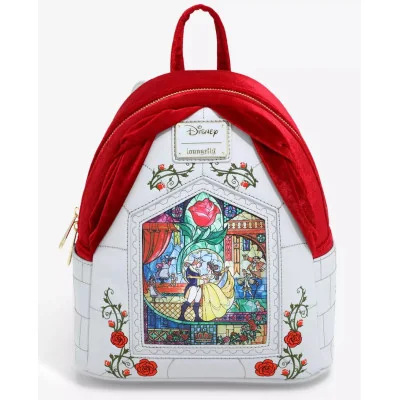 Loungefly Disney la belle et la bête Beauty and the Beast Stained Glass Portrait Mini sac à dos - Import septembre