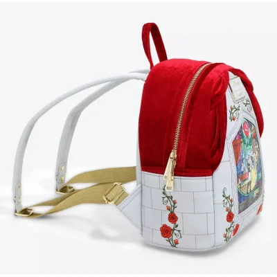 Loungefly Disney la belle et la bête Beauty and the Beast Stained Glass Portrait Mini sac à dos - Import Novembre / Decembre