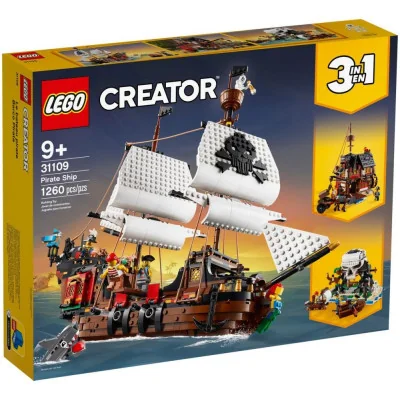 LEGO Creator 3-en-1 - Le Bateau Pirate - Figurine Animaux, Requin, Figurine Squelette
