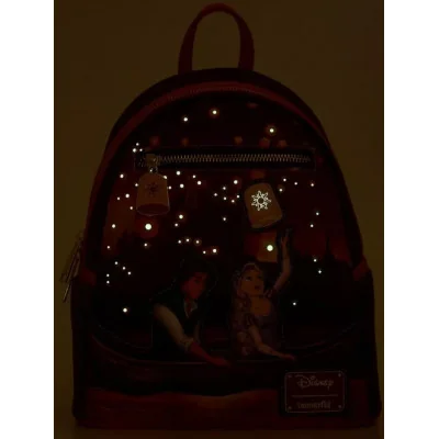 Loungefly Disney Tangled Raiponce et Flynn Boat Scene Mini sac à dos phosphorescent - import janvier