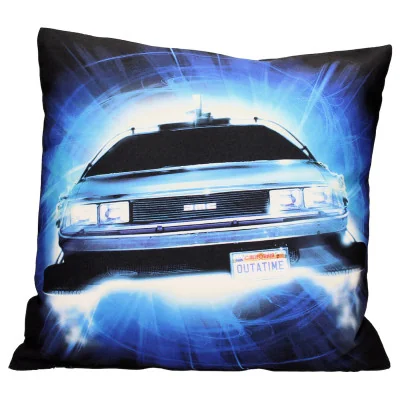 SD toys - Retour Vers Le Futur Coussin 45X45cm Delorean Roads - arrivage novembre 2024 -www.lsj-collector.fr