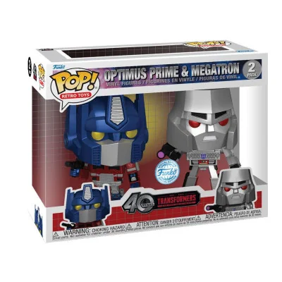 Funko - Transformers Retro Toys Pop 2-Pack Optimus - Megatron Metallic -