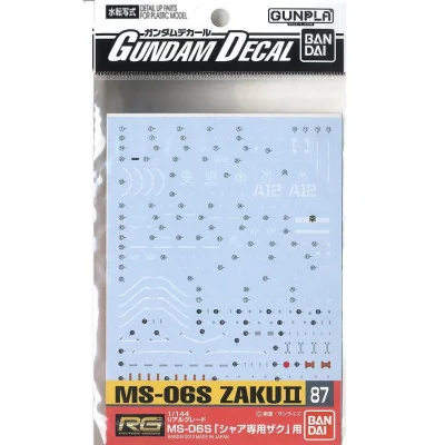 Bandai Hobby - Gundam Gunpla Decal RG 1/144 87 Ms-06S Char'S Zak -