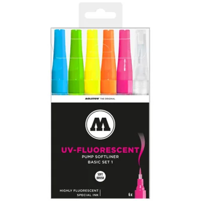 Molotow - Molotow Pump Softliner Uv Fluorescent 1mm Pochette #01 de 6pcs -