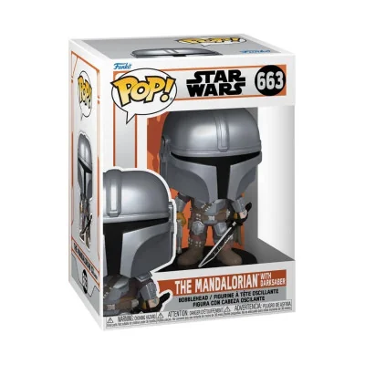 Funko - SW Star Wars Mandalorian Pop S9 Mando Dark Saber -