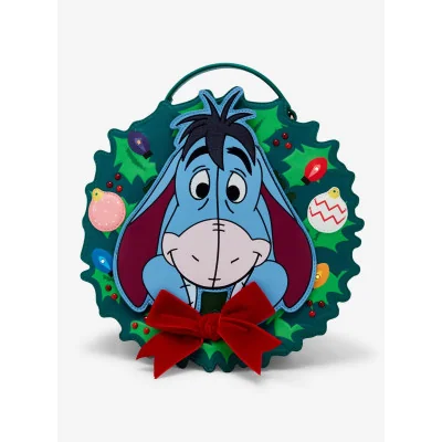 Our Universe Disney Winnie the Pooh Eeyore Holiday Wreath Convertible Light-Up Backpack - import