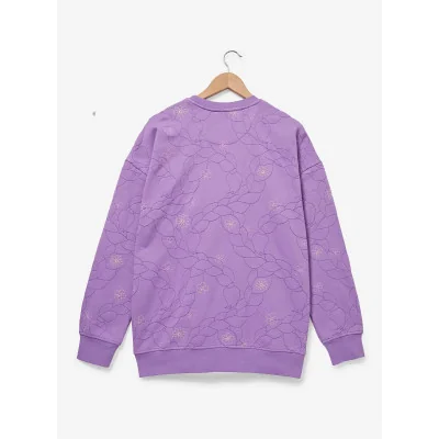 Disney Raiponce Tangled Rapunzel Embroidered Floral Braid Crewneck - Taille M - import