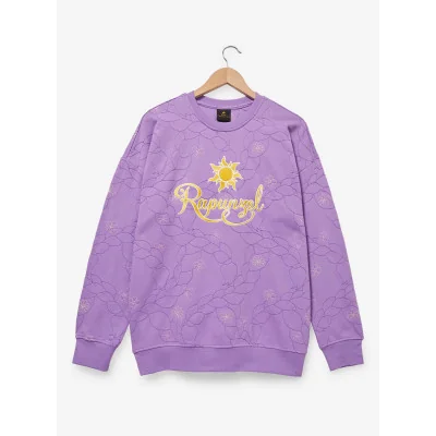 Disney Raiponce Tangled Rapunzel Embroidered Floral Braid Crewneck - Taille M - import