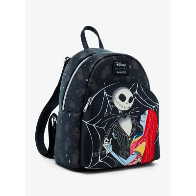 Loungefly The Nightmare Before Christmas Jack & Sally Spiderweb - Sac a dos - Import Novembre