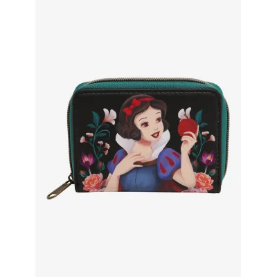 Loungefly Snow White And The Seven Dwarfs Floral Apple Mini Zipper Wallet - Préco Janvier 2025