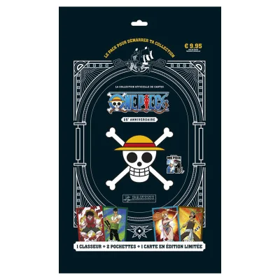 Panini - one piece tc 25eme anniv panini starter pack classeur 2 poch + 1 carte exclu - carte a collectionner - préco janvier 20