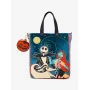 Loungefly Disney l'étrange noël de Mr Jack Jack & Sally Velvet Tote - Import Mars 2025