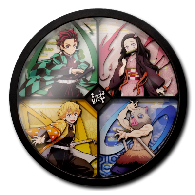 Cartoon kingdom demon slayer kaiga decoration murale en bois 20cm - golden poster / poster 3dCKKADS01.png3760375865822