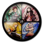 Cartoon kingdom demon slayer kaiga decoration murale en bois 20cm - golden poster / poster 3dCKKADS01.png3760375865822
