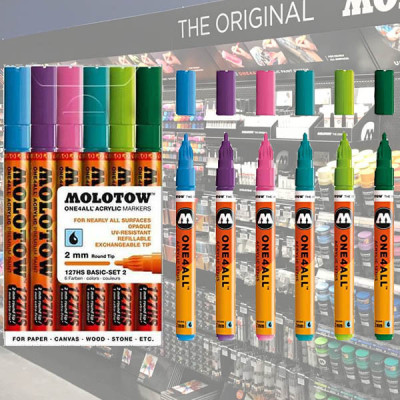 Molotow molotow acrylic marker one4all 2mm wallet basic set 2 6 pcs - peintureMW200231.jpg4250397609577