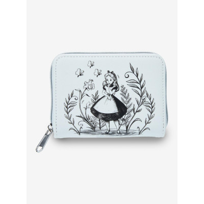 Loungefly Disney Alice In Wonderland Black & White Mini Zipper Wallet - Import Avril 2025