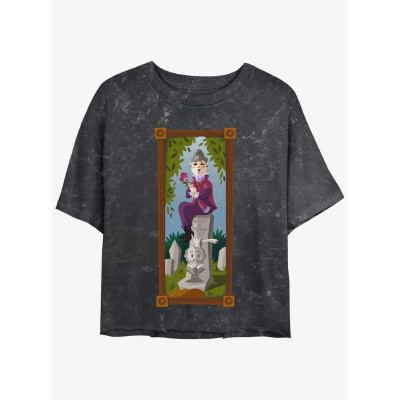 Disney The Haunted Mansion The Black Widow Portrait Womens Mineral Wash Crop T-Shirt Her Universe Web Exclusive - Préco Juin 202