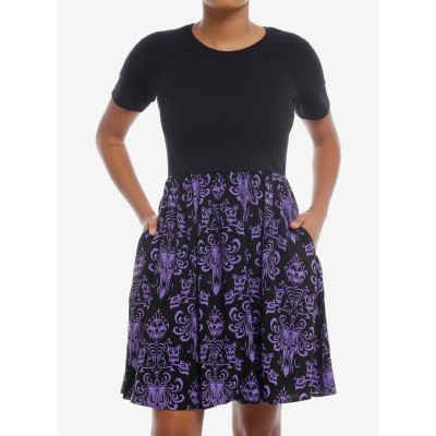 Her Universe Disney The Haunted Mansion Wallpaper T-Shirt Dress Her Universe Exclusive - Préco Juin 202532285289_hi?$productMain
