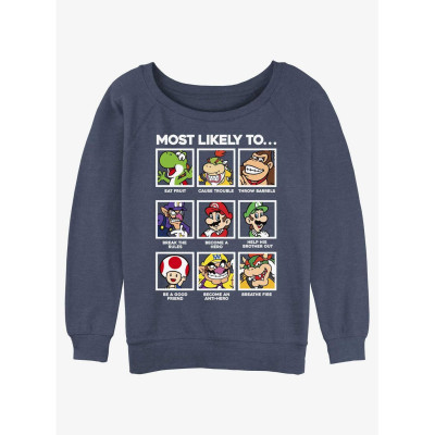 Nintendo Mario Most Likely To Group Womens Slouchy Sweatshirt - Préco Juin 202520972435_hi?$productMainDesktop$&fmt=auto12345209