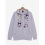 Sanrio Kuromi Floral zippé Sweatshirt à capuche - Import Août 2025 Sanrio Kuromi Floral zippé Sweatshirt à capuche - Import Août 2025