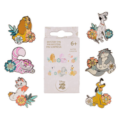 Pins loungefly disney mystery box dogs and cats floral asst 12pcs - préco juillet 2025